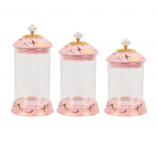 GM301 Pink Toples Permen Kaca dengan Motif Marmer